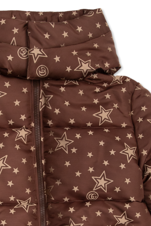 Gucci Kids Down jacket with motif of stars